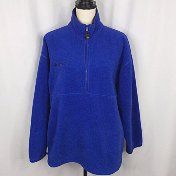 Vintage Columbia Fleece 1/4 Zip Jacket Womens Medium Sweatshirt Pullover Blue - Picture 1 of 6